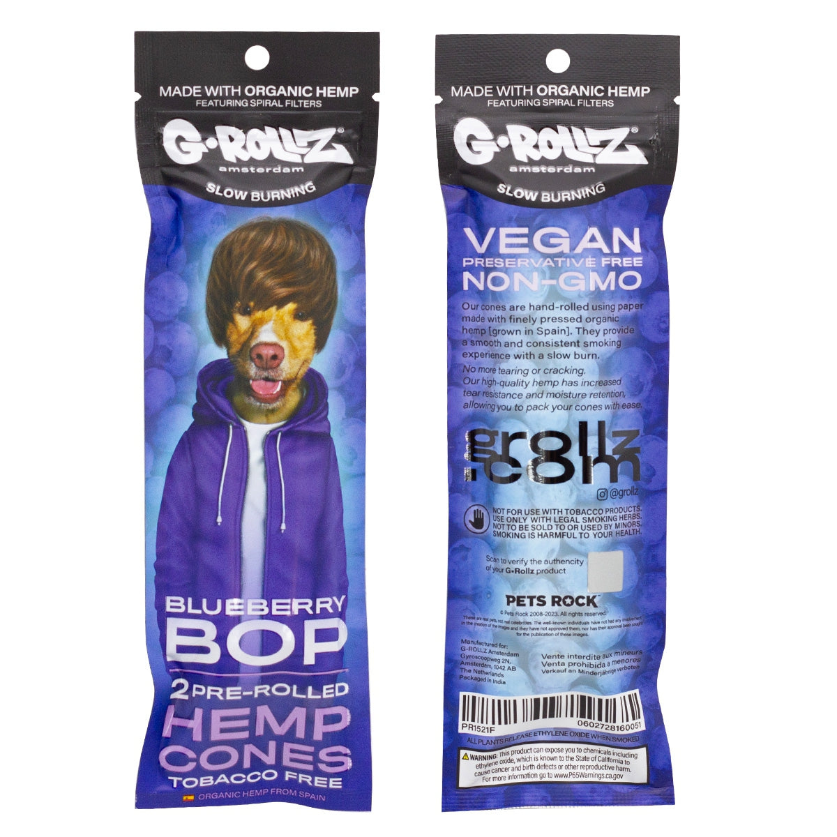 G-Rollz Pre-Rolled Hemp Cones Blueberry Bop 2 Stück per Packung