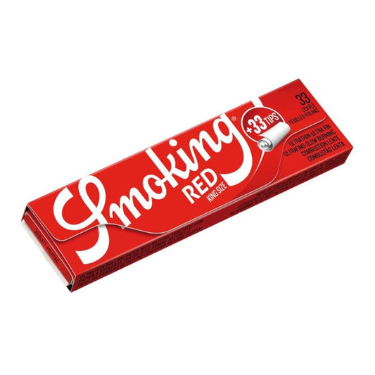 Smoking RED King Size Papierformat 110x53mm mit  33 Blatt  + 33 Filtertips