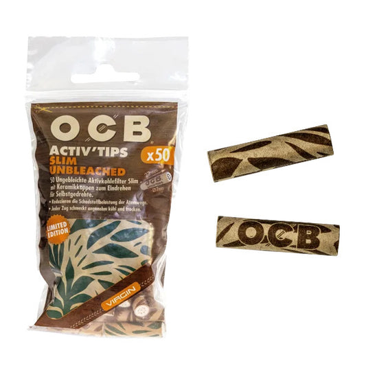 OCB Aktiv Tips Slim Limited Edition braun Durchmesser 7mm im 50er Beutel