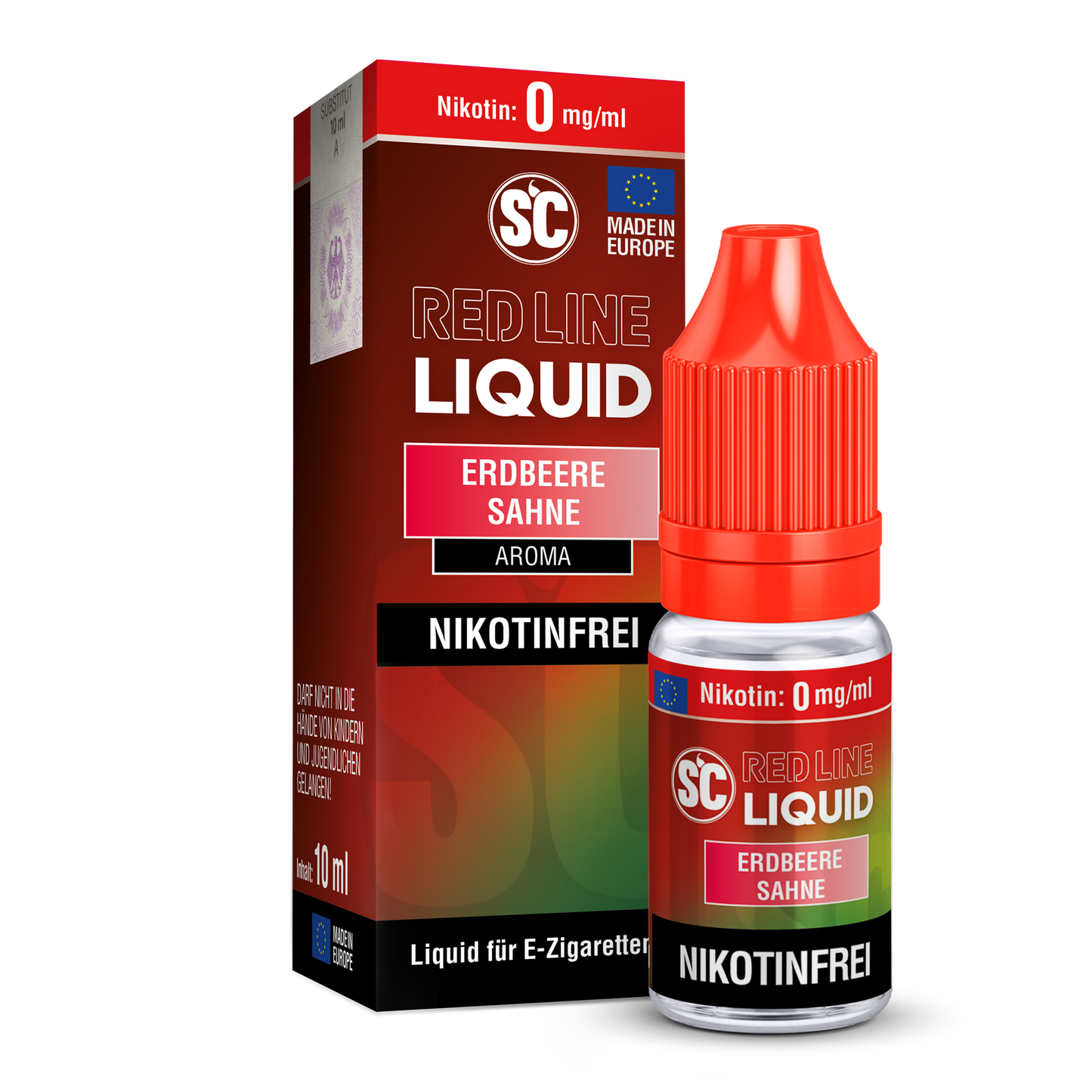 SC - Red Line - Erdbeer Sahne - Nikotinsalz Liquid 10ml verschiedene Nikotinstärken