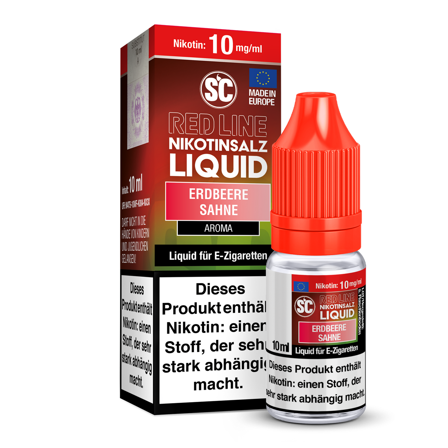 SC - Red Line - Erdbeer Sahne - Nikotinsalz Liquid 10ml verschiedene Nikotinstärken