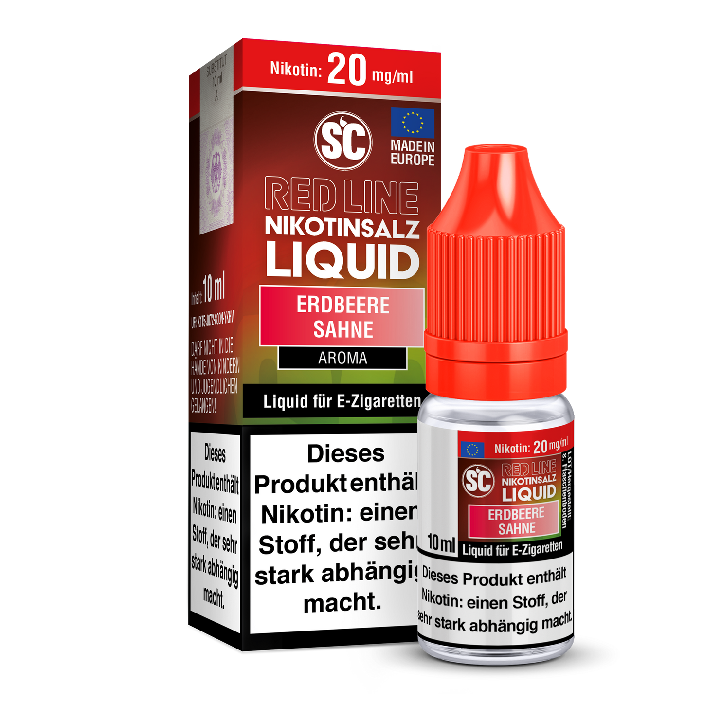 SC - Red Line - Erdbeer Sahne - Nikotinsalz Liquid 10ml verschiedene Nikotinstärken